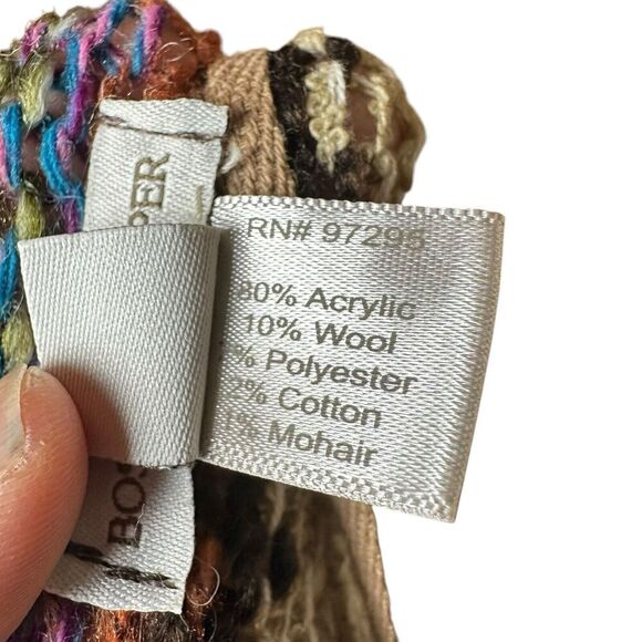 Boston Proper Boho Striped Cardigan XS / S | Made USA | Lagenlook Artsy Cottage - Picture 7 of 7